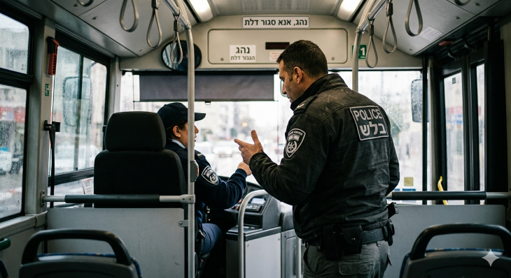 שוטר יס"מ נהגת אוטובוס AI Generated