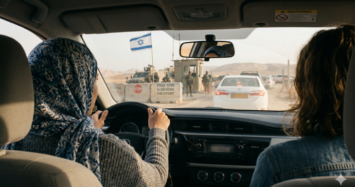 הברחת רכבים נשים ישראליות שטחים מחסום - חיצונית AI