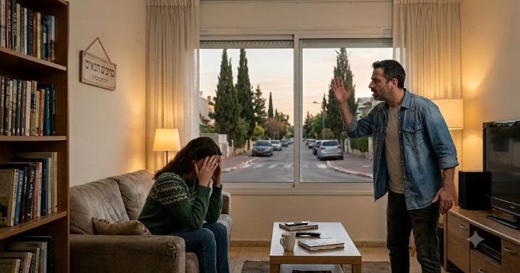 צעקות ויכוח אלימות במשפחה בני זוג (AI)