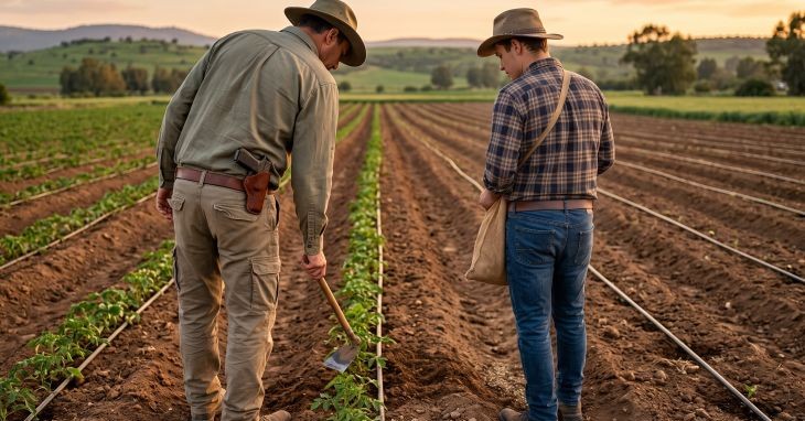 חקלאי ירי אקדח שודדים טרור חקלאי - חיצונית AI 