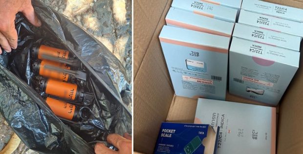 ארבעה רימוני הלם צבאיים וסמים מסוגים שונים נתפסו בדירה ברמת השרון